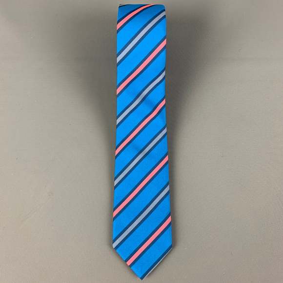 MARC JACOBS Blue Orange Diagonal Stripe Tie - Picture 2 of 3